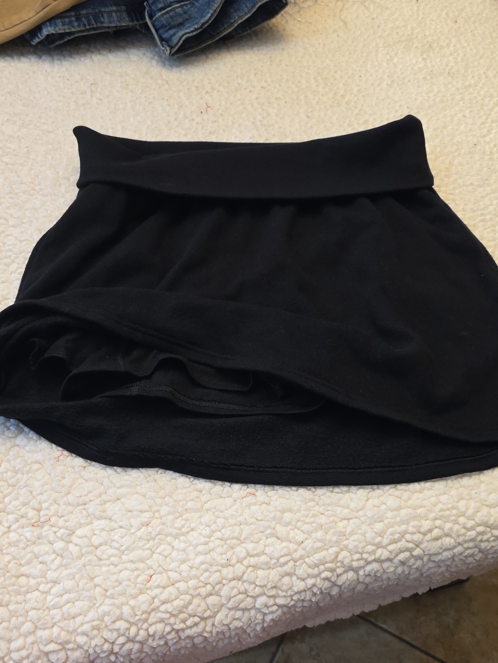 Black Women's Fold-Over Waist Skort